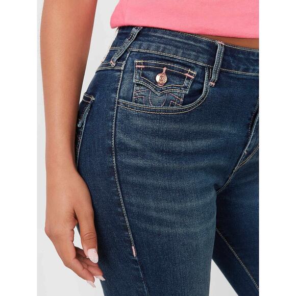 True Religion Women’s HALLE HIGH-WAISTED SUPER SKINNY BLUE DENIM JEANS | NEW!! - Picture 13 of 16